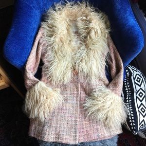 Penny Lane MONGOLIAN LAMB Luxurious Plaid Coat